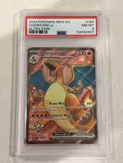 Pokemon TCG Charizard ex Scarlet & Violet 151 Holo 183/165 2023 PSA 8 - Image 1
