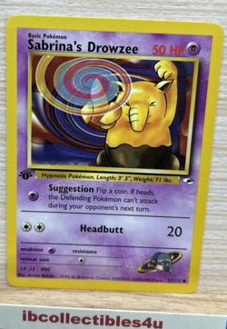 POKEMON SABRINA'S DROWZEE 92/132 1ST EDITION GYM HEROES WOTC VINTAGE 2000 NM - Image 1