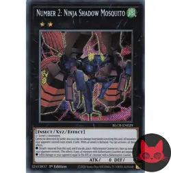 Yugioh Number 2: Ninja Shadow Mosquito BLCR-EN029 Secret Rare 1st Edition NM - Image 1