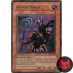 Yugioh Armed Ninja LOB-E086 Rare 1st Edition HP - Image 1