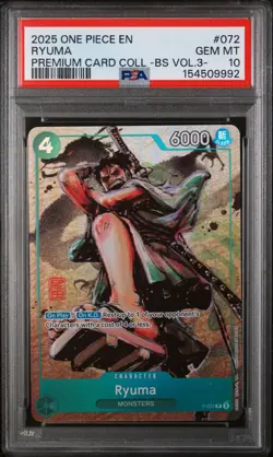 2025 ONE PIECE PREMIUM COLLECTION BEST SELECTION VOL.3 #072 RYUMA PSA 10 - Image 1