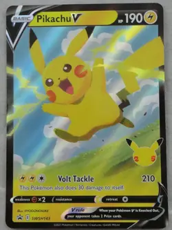 Pokemon TCG Pikachu V Volt Tackle SWSH143 Sword & Shield Promo Card - Image 1