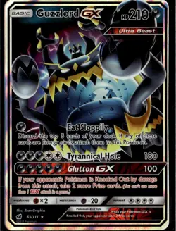 Guzzlord GX Ultra Rare SM Crimson Invasion 63/111 Darkness Holofoil Pokemon Card - Image 1