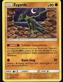 Zygarde Rare SM Unified Minds 124/236 Fighting Pokemon Card - Image 1