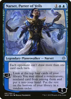 NARSET PARTER OF VEILS NM War of the Sparks mtg Blue - Planeswalker Unc - Image 1