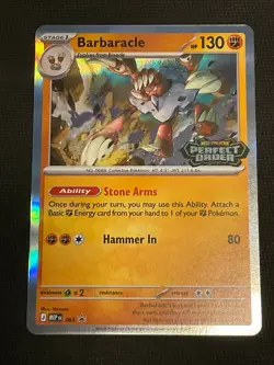 Barbaracle #065 Black Star Promo Stamped Prerelease Perfect Order Pokemon NM - Image 1
