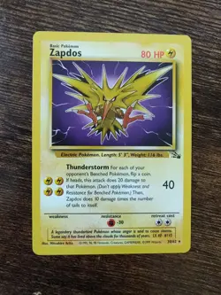 Pokemon Fossil Zapdos 30/62 Non Holo Rare - Image 1