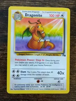 Pokemon Fossil Dragonite 19/62 Non Holo Rare - Image 1