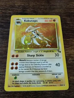 Pokemon Fossil Holo Rare Kabutops 9/62 - Image 1