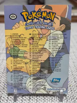 1999 Topps Pokemon The First Movie #CL (Checklist) Blue Logo NM - Image 2