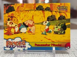 1999 Pokemon First Movie #46 Pikachu's Vacation (Peacemaker Pikachu) Blue LP - Image 1