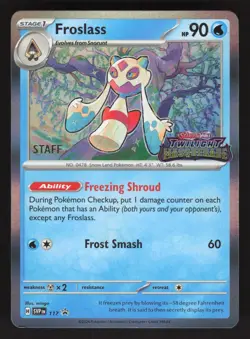 Froslass 117 Pokemon TCG Prerelease Staff Promo NM - Image 1