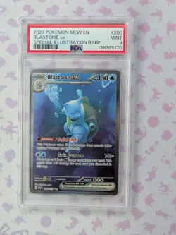 Pokemon 151 Blastoise Ex #200/165 Special Illustration Rare PSA 9 - Image 1