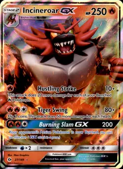Incineroar GX 27/149 Holo - Pokemon SM Base Set - LP - Image 1
