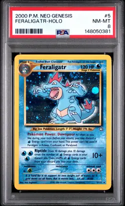 2000 POKEMON NEO GENESIS #5 FERALIGATR-HOLO PSA 8 - Image 1