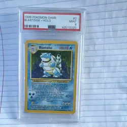 Pokemon TCG Blastoise Holo Rare Base Set 2/102 PSA 9 1999 English - Image 1