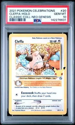 PSA 10 CLEFFA 20 CELEBRATIONS CLASSIC COLLECTION HOLO POKEMON GEM MINT - Image 1
