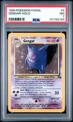 Gengar Holo Rare Fossil #5/62 1999 PSA 7 Pokemon TCG Stage 2 English - Image 1