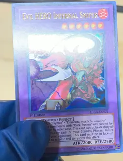 LP Yugioh Evil Hero Infernal Sniper 1st Edition Ultra Rare LCGX-EN071 - Image 3