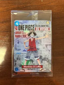 One Piece Monkey.D.Luffy College Basketball US Voyage Promo Card Sealed Illinois - Image 1