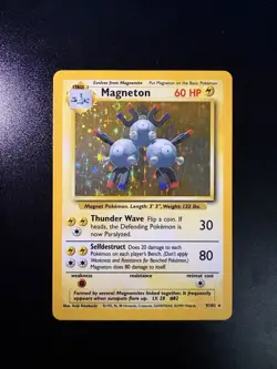 Magneton 9/102 Base Set Holo Rare 1999 Pokemon Card WOTC Vintage NM - Image 1