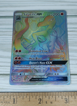 Pokemon Card Salazzle GX 151/147 Burning Shadows Full Art Rainbow Secret Rare - Image 2