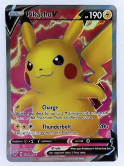 Pokemon TCG Vivid Voltage Pikachu v 170/185 Full Art Ultra Rare Card LP - Image 1