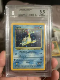 Pokemon Lapras Fossil 10/62 Holo Rare Unlimited 1999 Beckett Graded 8.5 - Image 3
