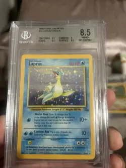 Pokemon Lapras Fossil 10/62 Holo Rare Unlimited 1999 Beckett Graded 8.5 - Image 4