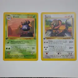 Nintendo Pokemon TCG Base Set Lot - Gloom, Tauros, Oddish, Exeggcute, Goldeen (… - Image 1