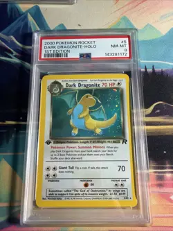 2000 Pokemon Rocket Dark Dragonite Holo 1st Edition PSA 8 #5 - Image 1