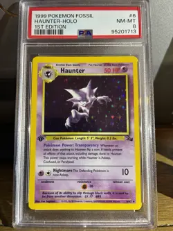 Pokemon TCG Haunter Fossil 1st Edition Holo PSA 8 - Image 1