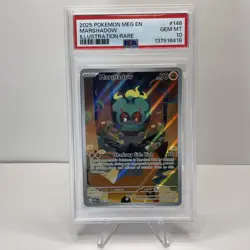2025 Pokemon Mega Evolution Marshadow 146/132 Illustration Rare GEM MT PSA 10 - Image 1
