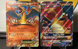 Pokemon TCG Charizard Ex XY17 & Charizard Gx SM60 Black Star Promo Holo Lot - Image 1