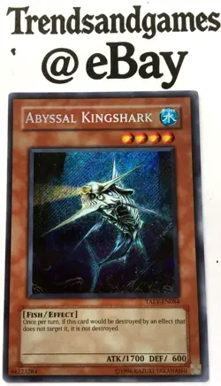 YUGIOH - ABYSSAL KINGSHARK - TAEV-EN084 - SECRET RARE - NM - TACTICAL EVOLUTION - Image 1