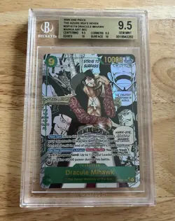 Dracule Mihawk - One Piece Azure Sea OP14-119 SEC Manga Alternate Art BGS 9.5 - Image 1