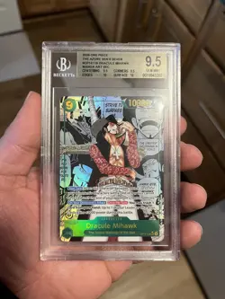 Dracule Mihawk - One Piece Azure Sea OP14-119 SEC Manga Alternate Art BGS 9.5 - Image 3
