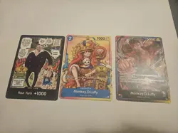 Monkey.D.Luffy 2nd Anniversary Stamped Promo P-043 Sealed Pack 3 Cards Included - Image 1