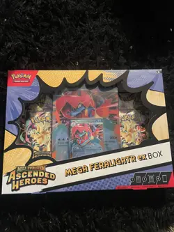 Pokemon TCG - Mega Evolution Ascended Heroes Feraligatr Mega EX Box New & Sealed - Image 1