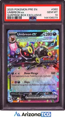 Pokemon 2025 Umbreon ex 060 Surprise Box Prismatic Evolutions GEM MINT PSA 10 - Image 1