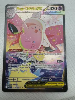 Pokemon Mega Clefable EX Holo 320 HP Psychic 119/088 2022 Card - Image 3