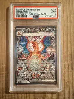 PSA 9 Charizard EX 223/197 Obsidian Flames Pokemon TCG Illustration Rare - Image 1