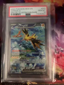 Pokemon 151 Special Illustration Rare #202 ZAPDOS EX PSA 10 - Image 1