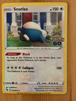 Snorlax 055/078 Cosmos Holo MP - Pokemon Go 2022 - Pokemon TCG - Image 1