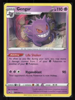Gengar Holo Holo Rare Pokemon SWSH01: Sword & Shield Base Set 085/202 LP - Image 1