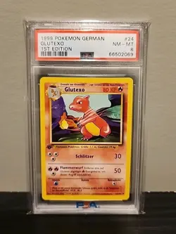 1999 Pokemon German 1st Edition Base Set Glutexo Charmeleon #24 PSA 8 - Image 1