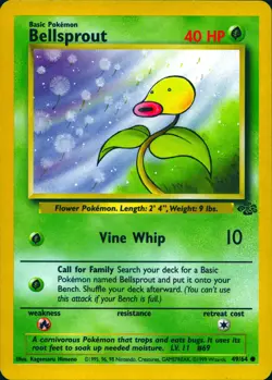BELLSPROUT 49/64 COMMON JUNGLE POKEMON UNLIMITED LP - Image 1