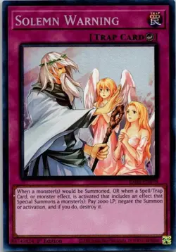 Solemn Warning RA02-EN078 Collector's Rare 1st Edition Yu-Gi-Oh! Card Near Mint - Image 1