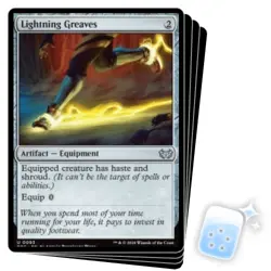 LIGHTNING GREAVES X4 Duskmourn: House Of Horror: Commander Magic MTG MINT CARD - Image 1