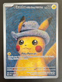 Van Gogh Pikachu with Grey Felt Hat SVP EN 085 Promo Pokemon Card English (b) - Image 1